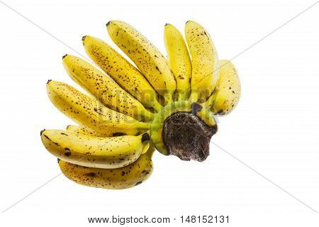Ripe banana isolated on white background. It is good food for excretion