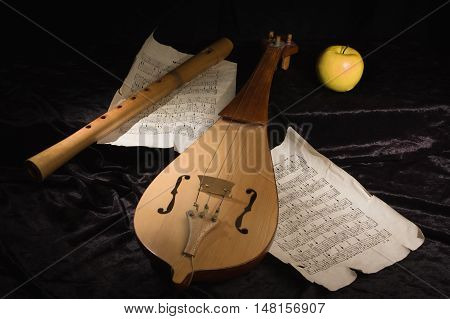 Renaissance Violin (rebec) And Alto Recorder