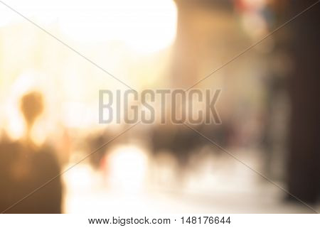 City commuters at sunset. Blurred background image for business, modile apps, and other uses.