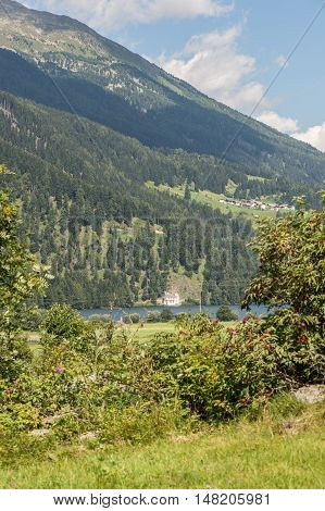 Mountains and grass of South Tyrol In Italy
