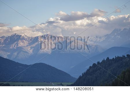 Mountains and grass of South Tyrol In Italy
