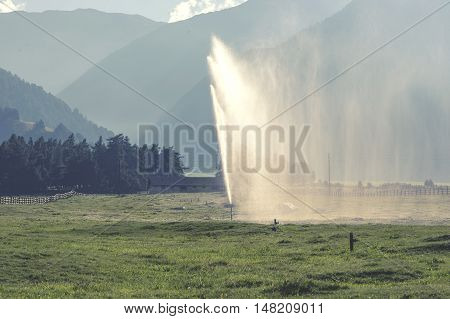 Mountains and grass of South Tyrol In Italy