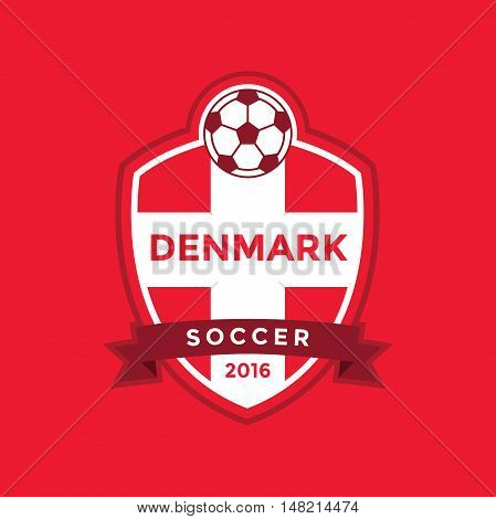 Denmark soccer team with flag. vector illustration