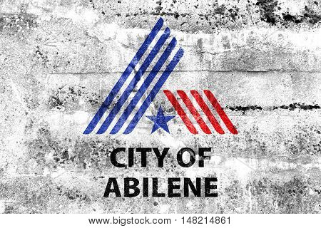 Flag Of Abilene, Texas, Usa, Painted On Dirty Wall