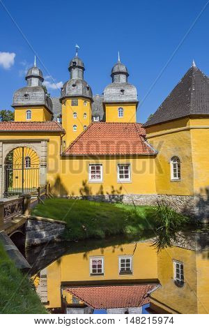 Castle Of Schloss Holte-stukenbrock With Reflection In The Water