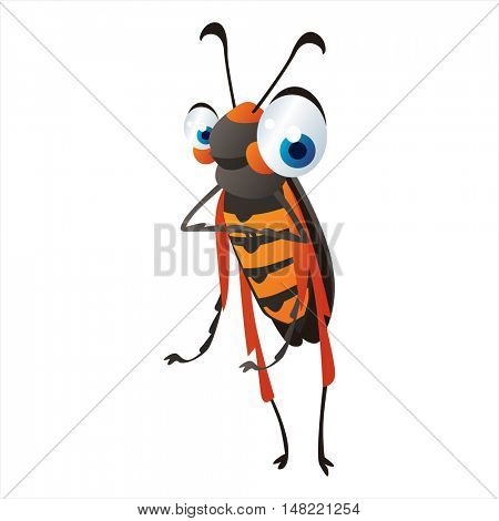 vector cartoon cute animal mascot. Funny colorful cool illustration of happy Insect. Vine Borer