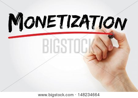 Hand Writing Monetization With Marker