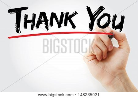 Hand Writing Thank You With Marker