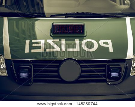 Vintage Looking German Police Car