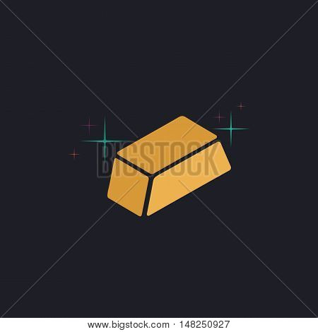 gold bars Color vector icon on dark background