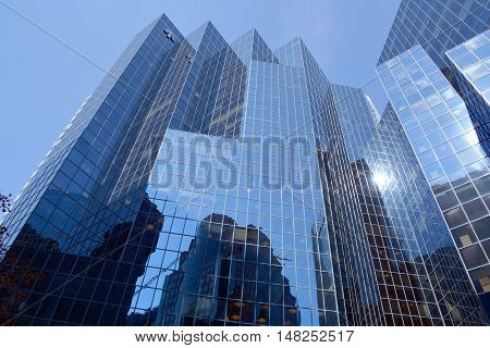 MONTREAL QUEBEC CANADA 09 15 2016: 1981 McGill College is an 82 m (269 ft), 20-storey office complex in Montreal, Quebec, Canada. The building was designed by WZMH Architects