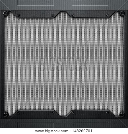 scifi wall. white carbon fiber wall and rivet. metal background and texture 3d illustration. technology concept.