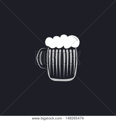 foamy beer Color vector icon on dark background