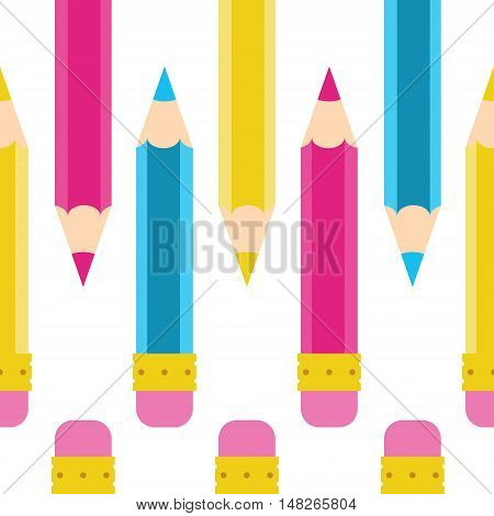 Pencil doodle Seamless vector pattern. white background.