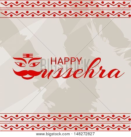 illustration of Creative banner or poster of dussehra with Ravana head.