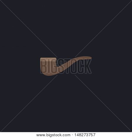 Tobacco pipe Color vector icon on dark background