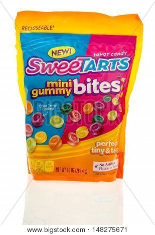 Winneconne WI - 29 July 2016: Box of Nestle Sweetarts mini gummy bites on an isolated background.