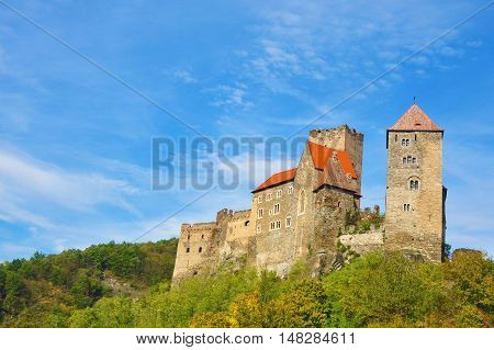 View of Hardegg castle in sunny day, Austria.
