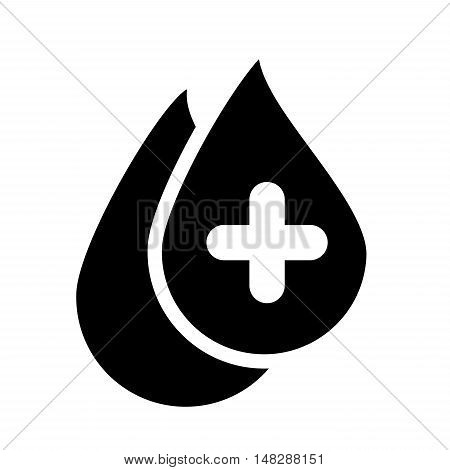 Cross Silhouette Drop Vector Symbol Icon Design.