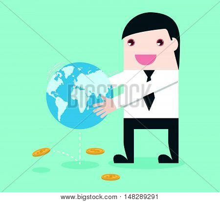 Businessman Shake The World To Make Money