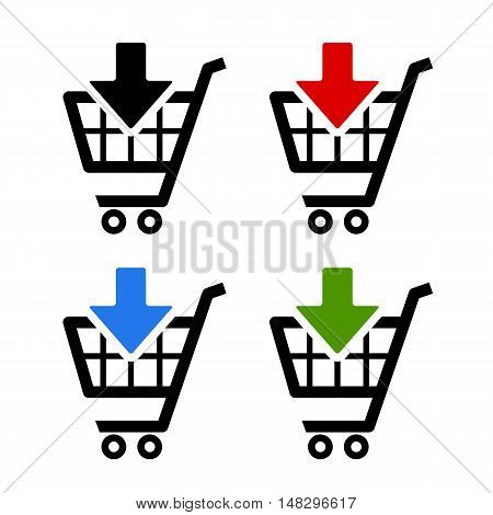 Add to card icons set vector illustration isolated on white background