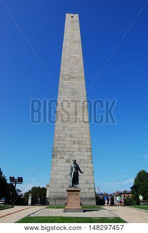 The Bunker Hill Monument, Charlestown, Boston, Massachusetts, USA