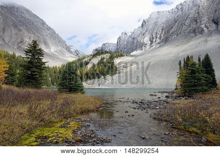 Picture of Chester lake in Peter Lougheed Provincial park,Alberta,Canada.
