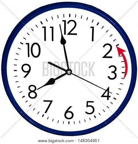 Round wall clock going to winter time