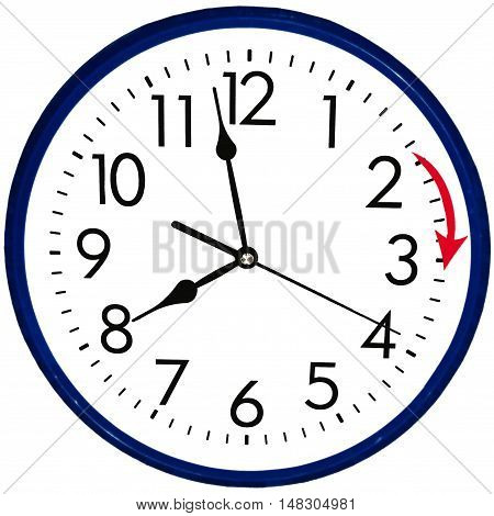 Round wall clock going to summer time