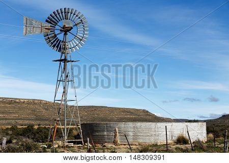 The Windmill And Water Tank In Sutherland
