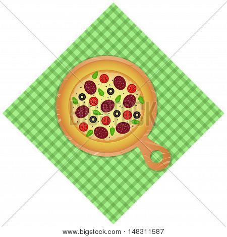 Pizza flat icons isolated on white background.