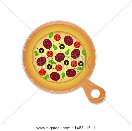 Pizza flat icons isolated on white background.