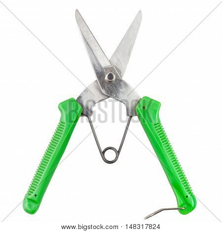 Pruning scissors isolated on white background with clipping path