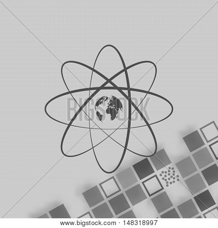 Flat Paper Cut Style Icon Of Science Symbol
