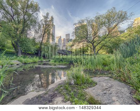 Gapstow Bridge is one of the icons of Central Park Manhattan in New York City