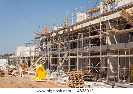 a construction site of a new townhouse settlement