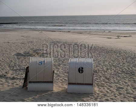 the beach of Borkum in the North sea