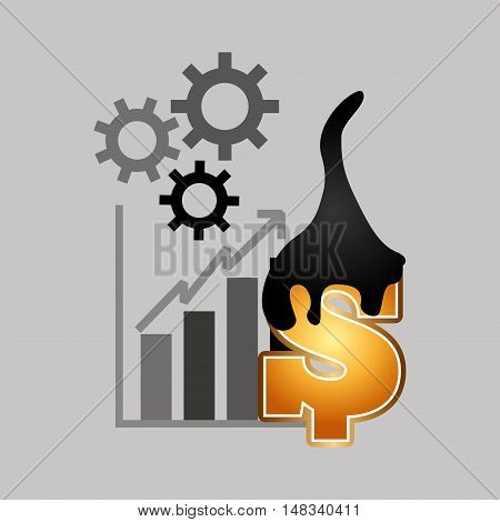 oil prices online industry vector illustration design