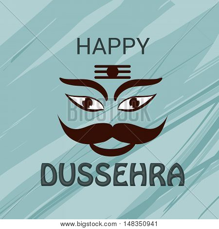 illustration of Creative banner or poster of dussehra with Ravana head.