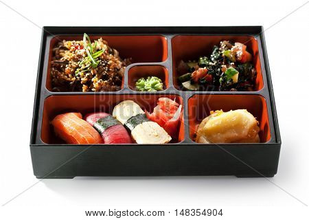 Bento Lunch - Sushi, Salad and Meal