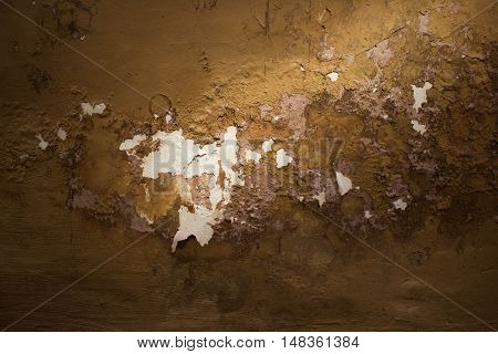 old vintage facade pattern background paint falls off