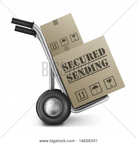 골 판지 상자를 보내는 보안