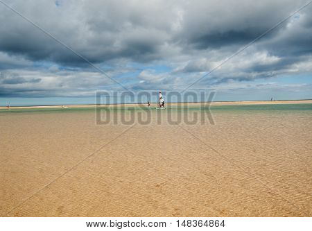 The famous lagoon in Risco El Paso at Playas de Sotavento Fuerteventura