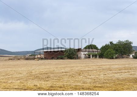 Farmhouse in an agrarian landscape in Ciudad Real Province Spain