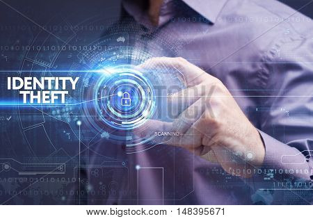 Business, Technology, Internet And Network Concept. Young Businessman Working On A Virtual Screen: I