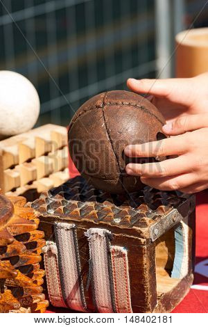 Pallone col Bracciale (Ball with the Bracelet) - XVI century the most popular sport athletic team in Italy until 1921. Treia Macerata Marche Italy
