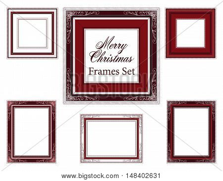 Set of Christmas frames, vector christmas border, christmas frame picture