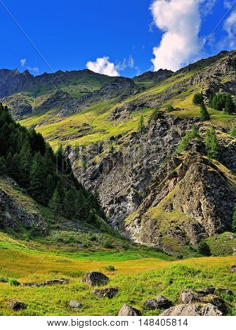 rocks of alpien mountains of Gran Paradiso National Park