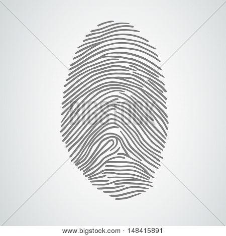 Black fingerprint or fingerprint shape. Vector illustration. Eps8