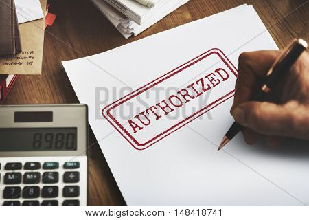Authorized Allowance Permission Permit Approve Concept
